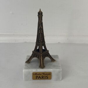Vintage‎ Eiffel Tower Paris France Souvenir Statue Marble Base Collectible